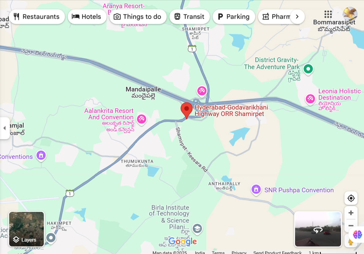 Location map of Asrithas Signature Towers near Alwal and Thumukunta ORR